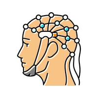 eeg procedimiento neurólogo color icono vector ilustración