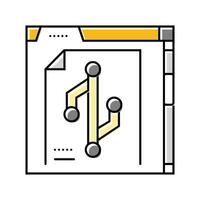 version control technical writer color icon vector illustration