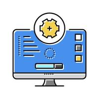 software updates repair computer color icon vector illustration