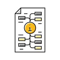 information mapping technical writer color icon vector illustration