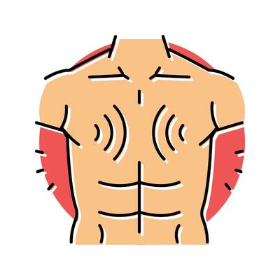 persistent chest pressure disease symptom color icon vector illustration