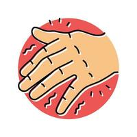 hand tremors disease symptom color icon vector illustration