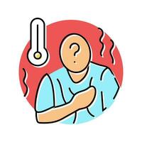 chronic fever no known cause disease symptom color icon vector illustration