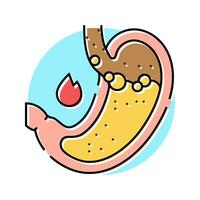 persistent heartburn disease symptom color icon vector illustration