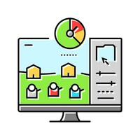 optimization game development color icon vector illustration