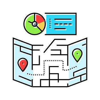 route optimization logistic manager color icon vector illustration