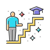 learning path online learning platform color icon vector illustration