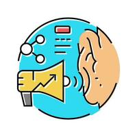 social listening media color icon vector illustration