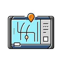 gps navigation autonomous delivery color icon vector illustration