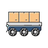 robot fleet autonomous delivery color icon vector illustration