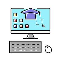 computer skills primary school color icon vector illustration