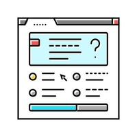 quiz tests online learning platform color icon vector illustration