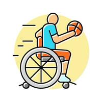 adaptive sports occupational therapist color icon vector illustration