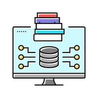 knowledge base online learning platform color icon vector illustration