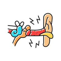 ear infection audiologist doctor color icon vector illustration