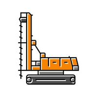 construction drill vehicle color icon vector illustration