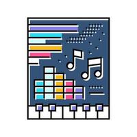 techno disco party color icon vector illustration