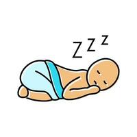 sleeping baby sleep night color icon vector illustration