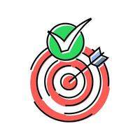 arrow target check mark color icon vector illustration