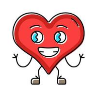 heart character happy emotions color icon vector illustration