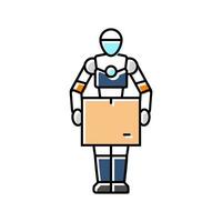 robot courier autonomous delivery color icon vector illustration