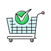 shopping cart mark circle color icon vector illustration