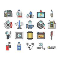 car mechanic repair service icons set vector