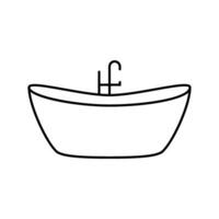 bañera baño interior línea icono vector ilustración