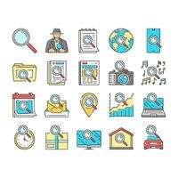 search web website internet icons set vector