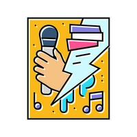 rap disco party color icon vector illustration