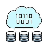 cloud computing software color icon vector illustration