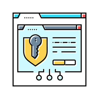 software licensing color icon vector illustration