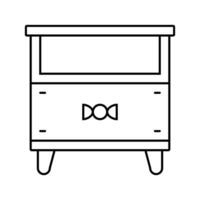 bedside table kid bedroom line icon vector illustration