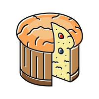 panettone bread italian cuisine color icon vector illustration