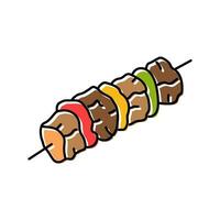 kebab skewer turkish cuisine color icon vector illustration