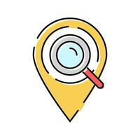 geolocation marker magnifying glass color icon vector illustration