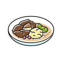 ossobuco stew italian cuisine color icon vector illustration