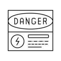 peligro electricidad línea icono vector ilustración