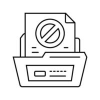 proposal rejected line icon vector illustration