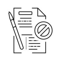 document reject line icon vector illustration