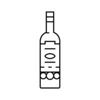 Ajenjo vaso botella línea icono vector ilustración