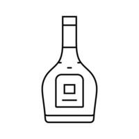 brandy glass bottle line icon vector illustration