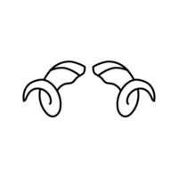 ram horn animal line icon vector illustration