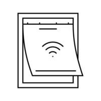smart pet door home line icon vector illustration