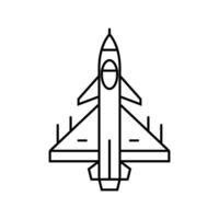 fighter jet weapon war line icon vector illustration