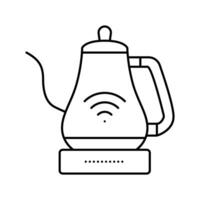 smart kettle home line icon vector illustration