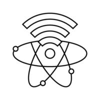 quantum internet future technology line icon vector illustration