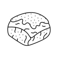 spiced bun food meal line icon vector illustration