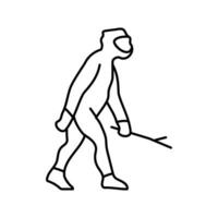 homo erectus humano evolución línea icono vector ilustración