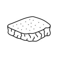 plátano un pan rebanada comida bocadillo línea icono vector ilustración